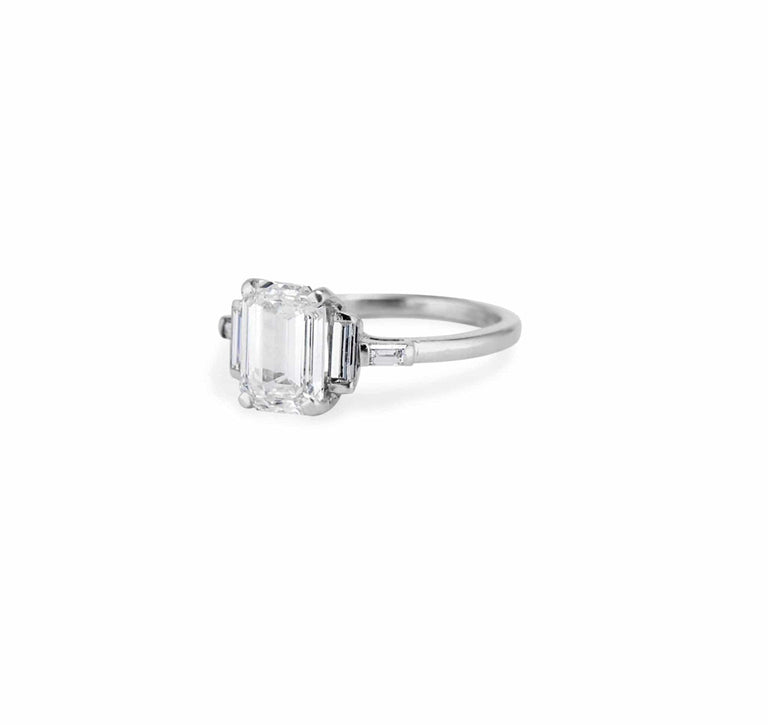 Mid Century 2.13 Carat Emerald Cut Ring