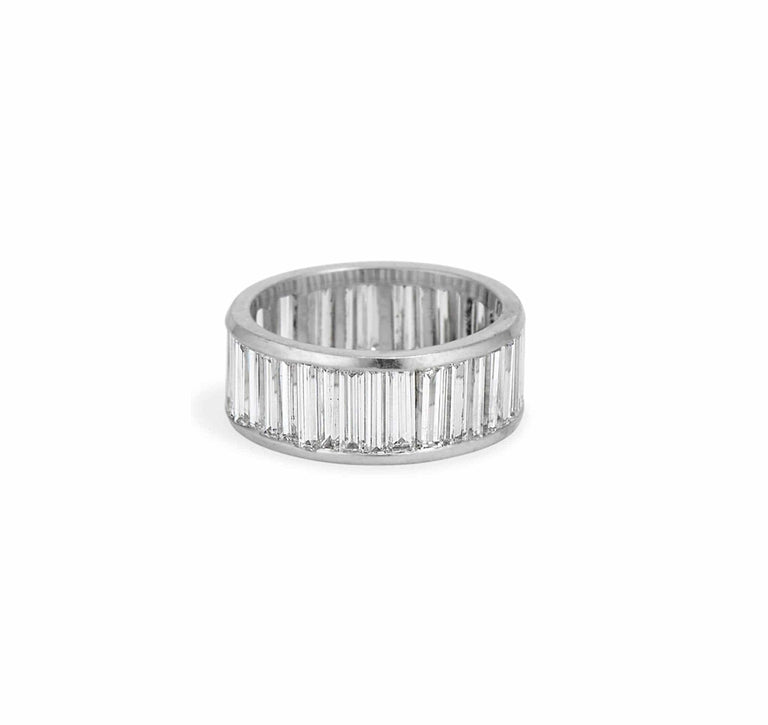 Mid Century 5 Carat Baguette Diamond Eternity Band