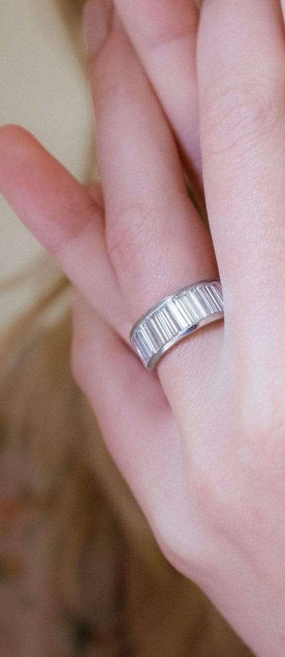 Mid Century 5 Carat Baguette Diamond Eternity Band