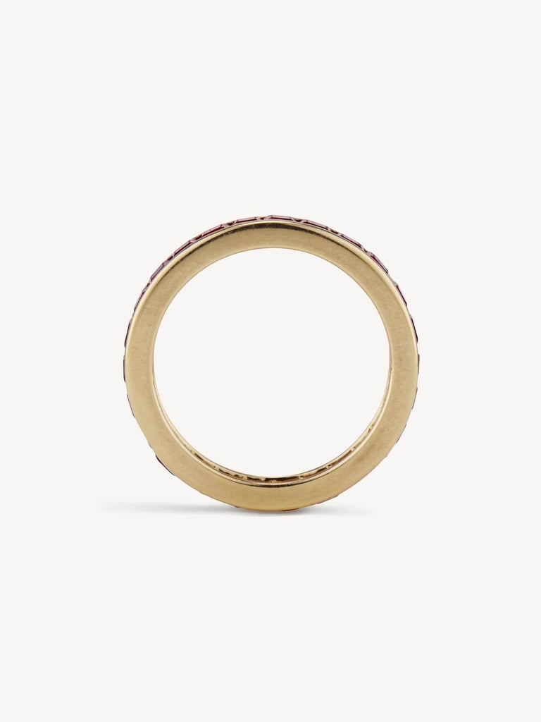 Mid Century Carré Cut Ruby Eternity Band