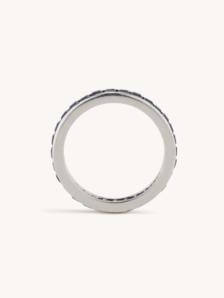 Mid Century Carré Cut Sapphire Eternity Band Size 5.75