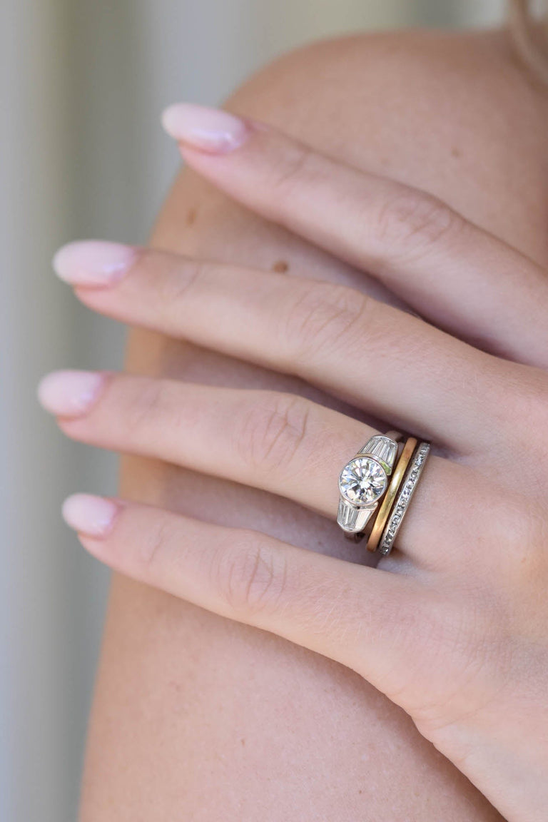 Midcentury 1.26 Carat Round Cut Diamond Ring