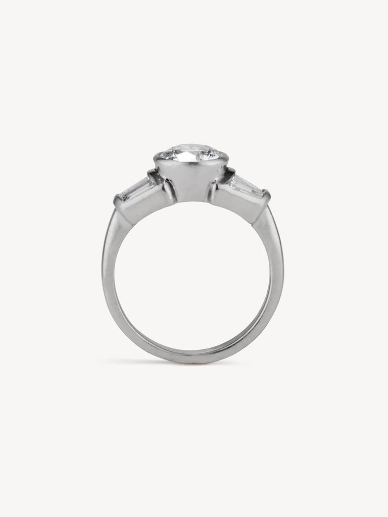 Midcentury 1.26 Carat Round Cut Diamond Ring