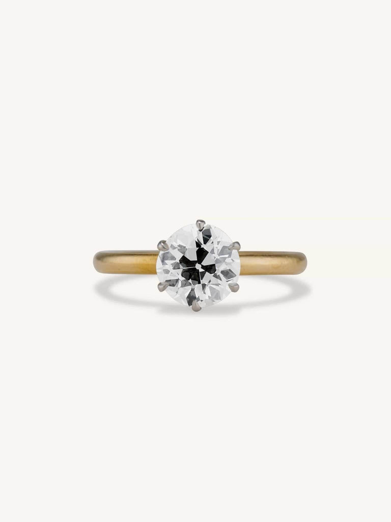 Midcentury 1.57 Carat Old European Cut Diamond Solitaire