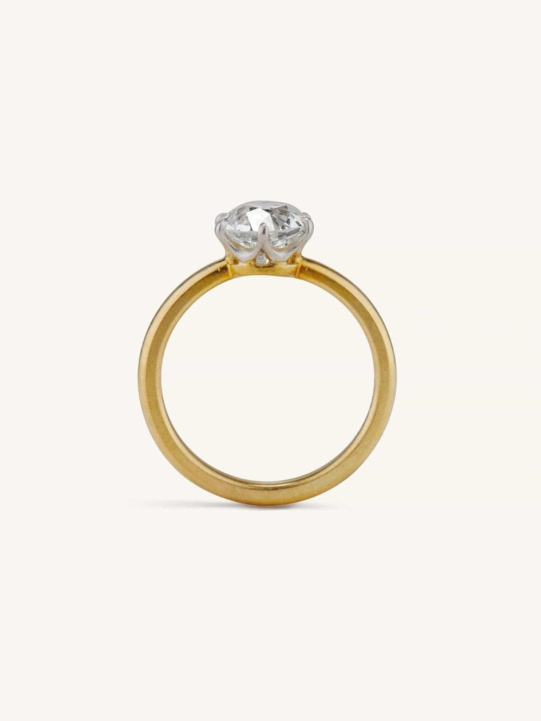 Midcentury 1.57 Carat Old European Cut Diamond Solitaire