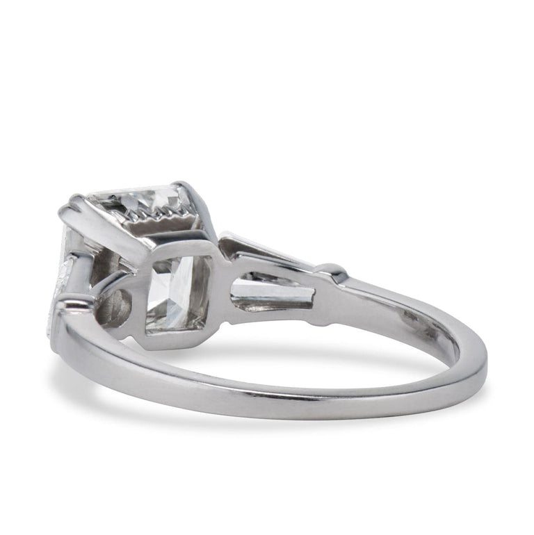 Midcentury 2.17 Carat Asscher Cut Diamond Ring