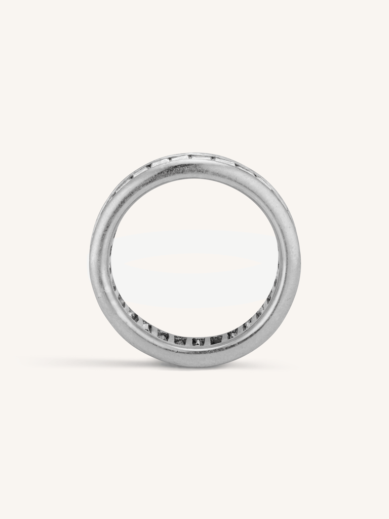 Midcentury Baguette Cut Diamond Eternity Wedding Band