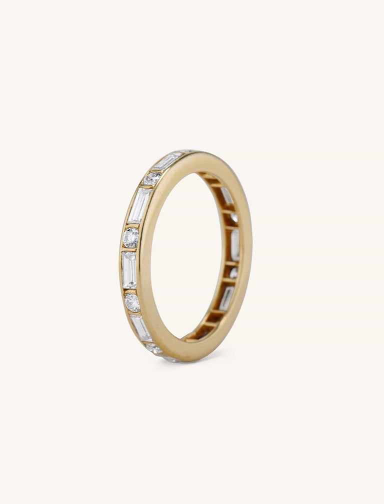Midcentury Baguette Diamond Eternity Band Size 8