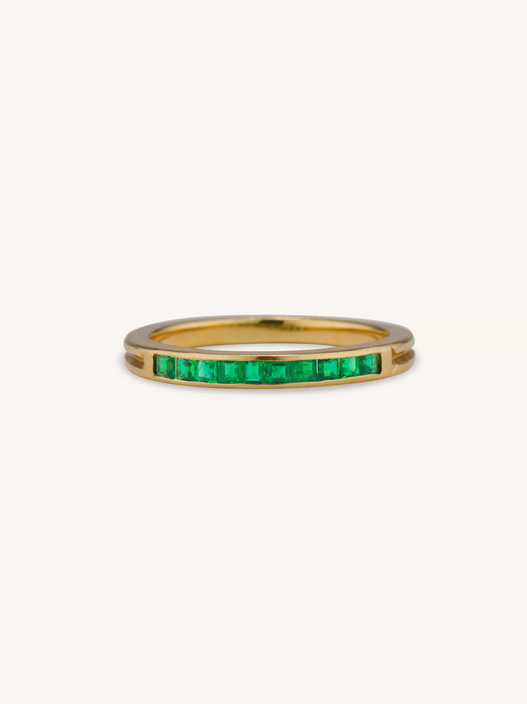 Midcentury Carré Cut Emerald Half Band Tiffany & Co.