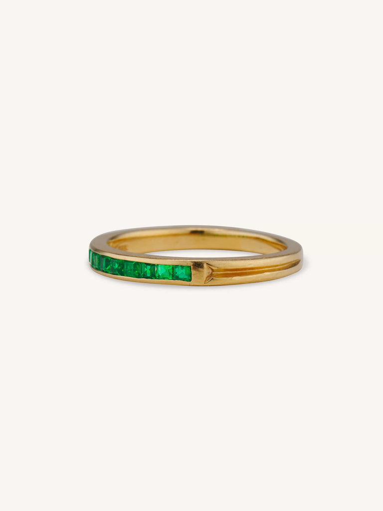 Midcentury Carré Cut Emerald Half Band Tiffany & Co.