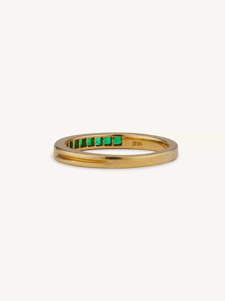 Midcentury Carré Cut Emerald Half Band Tiffany & Co.