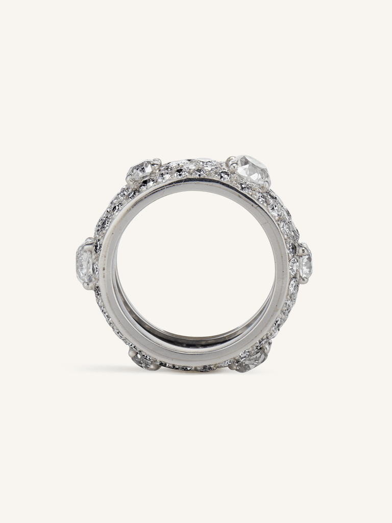 Midcentury Old Mine Diamond Eternity Band