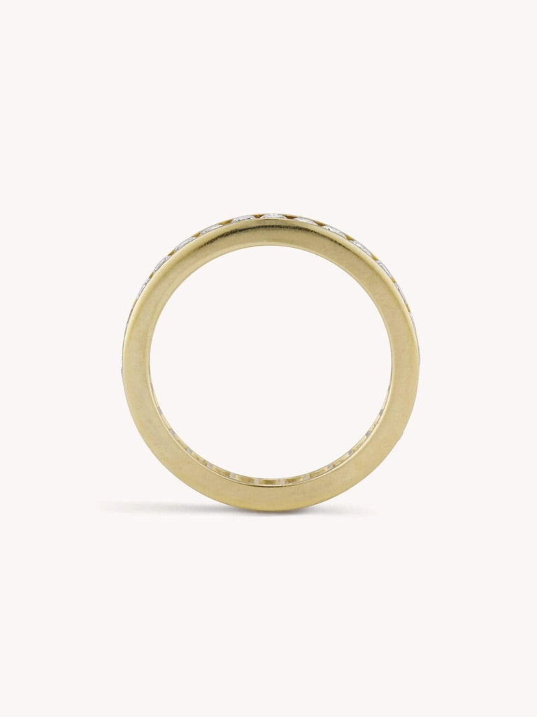 Midcentury Round Cut Diamond Eternity Band Size 5.75