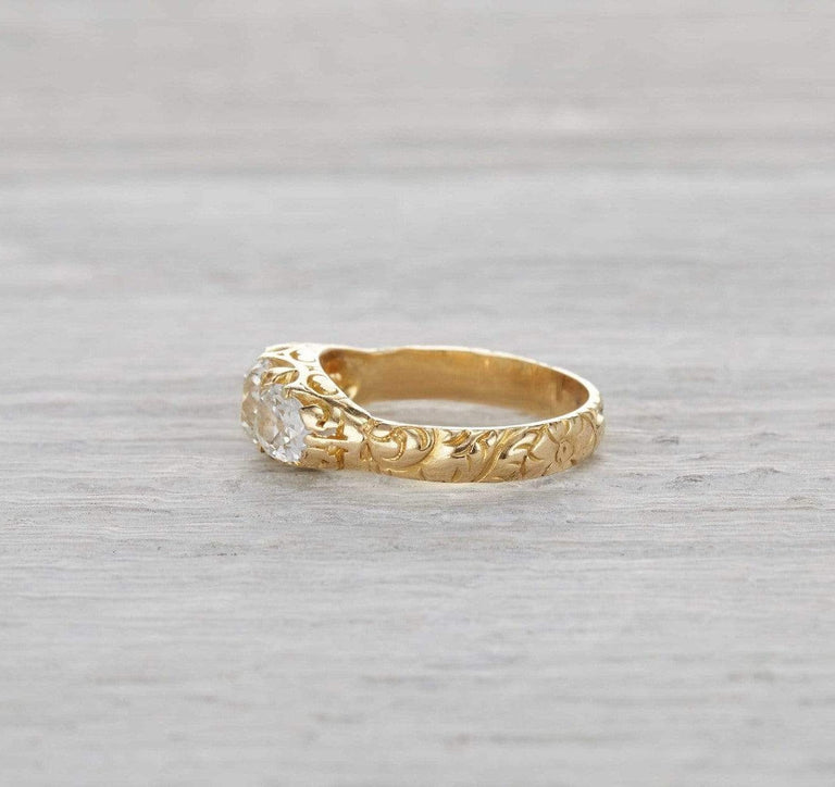 One Carat Antique Victorian Three Stone Engagement Ring