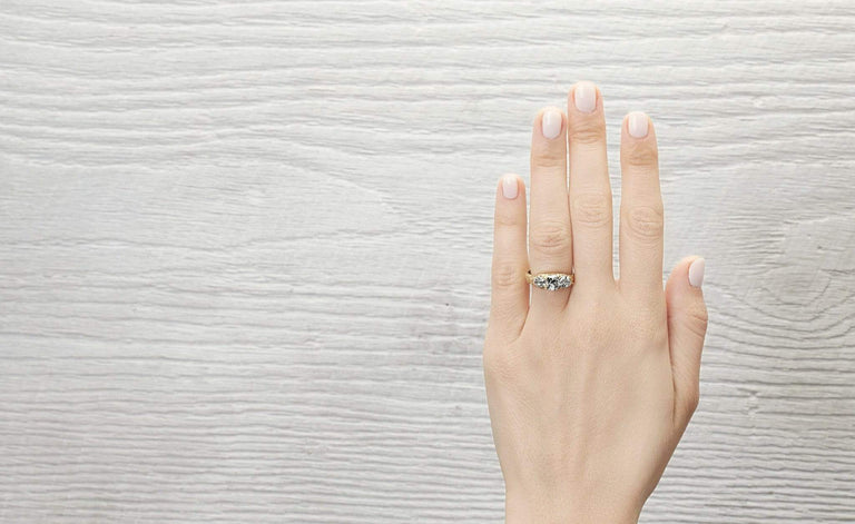 One Carat Antique Victorian Three Stone Engagement Ring