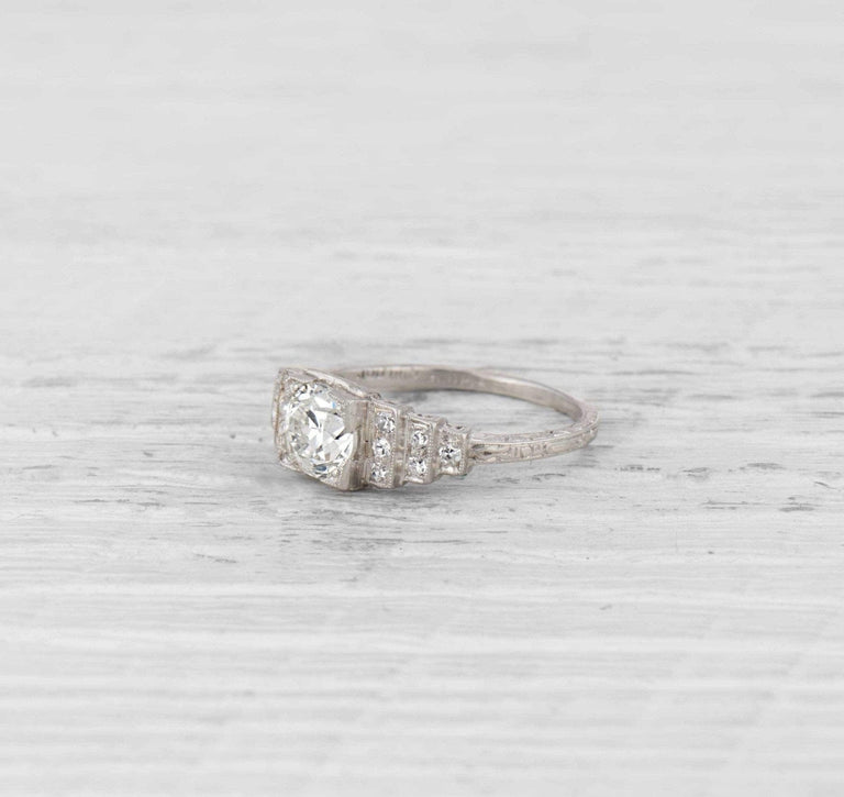 One Carat Art Deco Engagement Ring