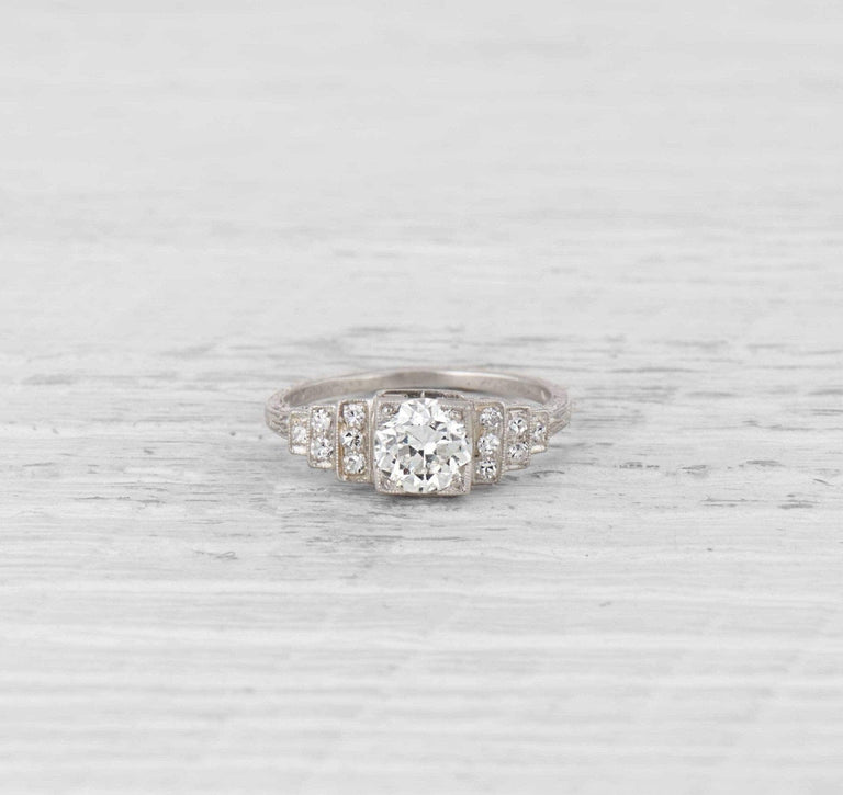 One Carat Art Deco Engagement Ring