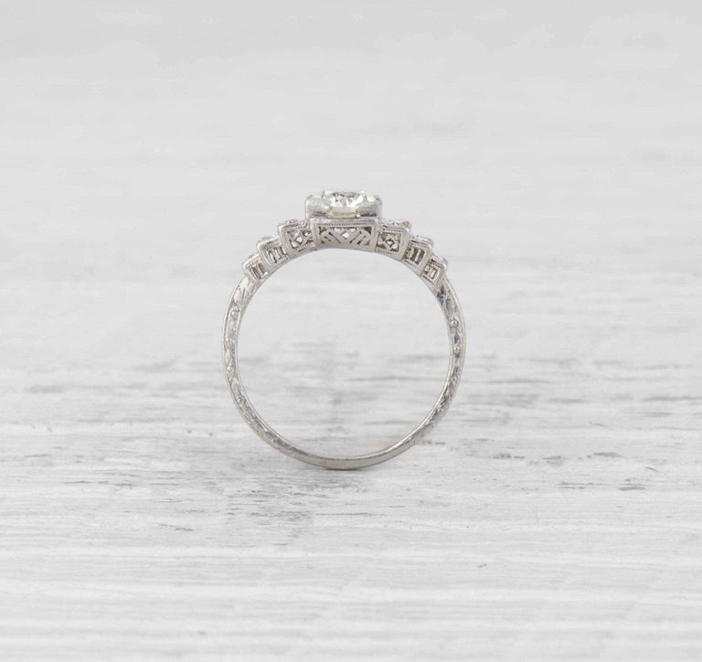 One Carat Art Deco Engagement Ring