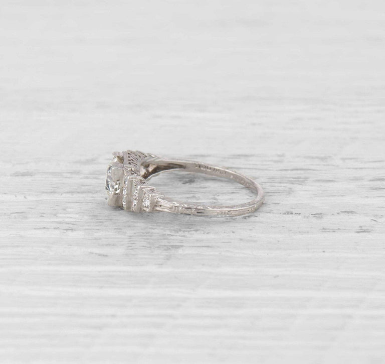 One Carat Art Deco Engagement Ring