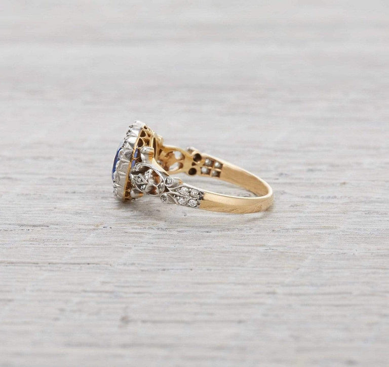 One Carat Art Nouveau Sapphire Engagement Ring