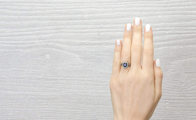 One Carat Art Nouveau Sapphire Engagement Ring