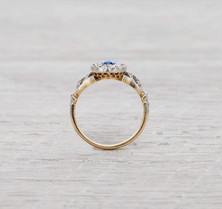 One Carat Art Nouveau Sapphire Engagement Ring