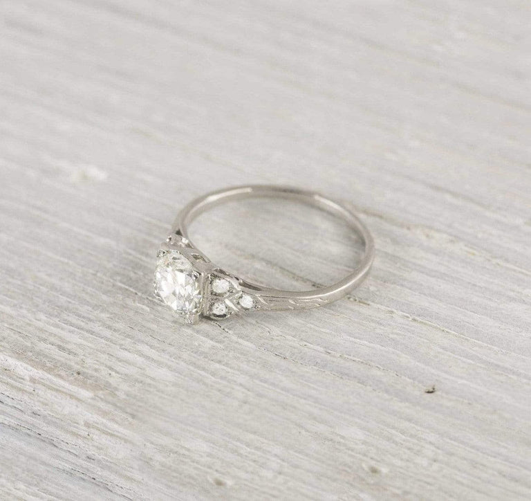 One Carat Diamond Vintage Engagement Ring