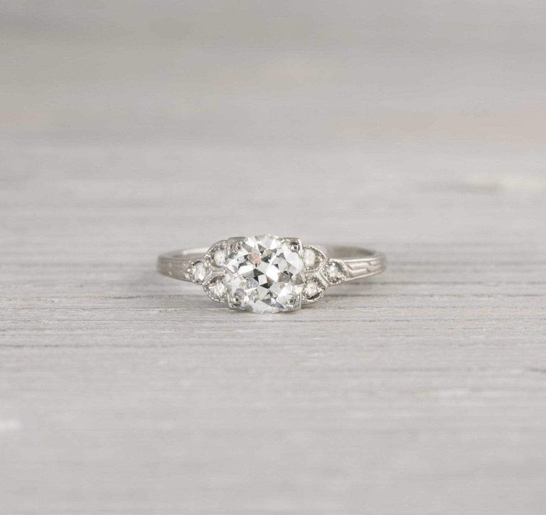 One Carat Diamond Vintage Engagement Ring