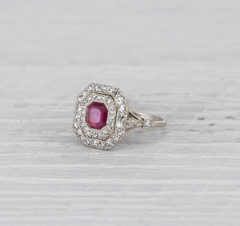 One Carat Edwardian Ruby & Diamond Ring