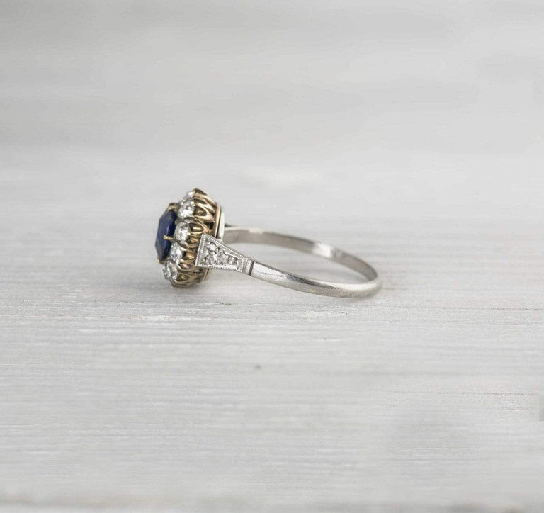 One Carat Sapphire Cluster Engagement Ring