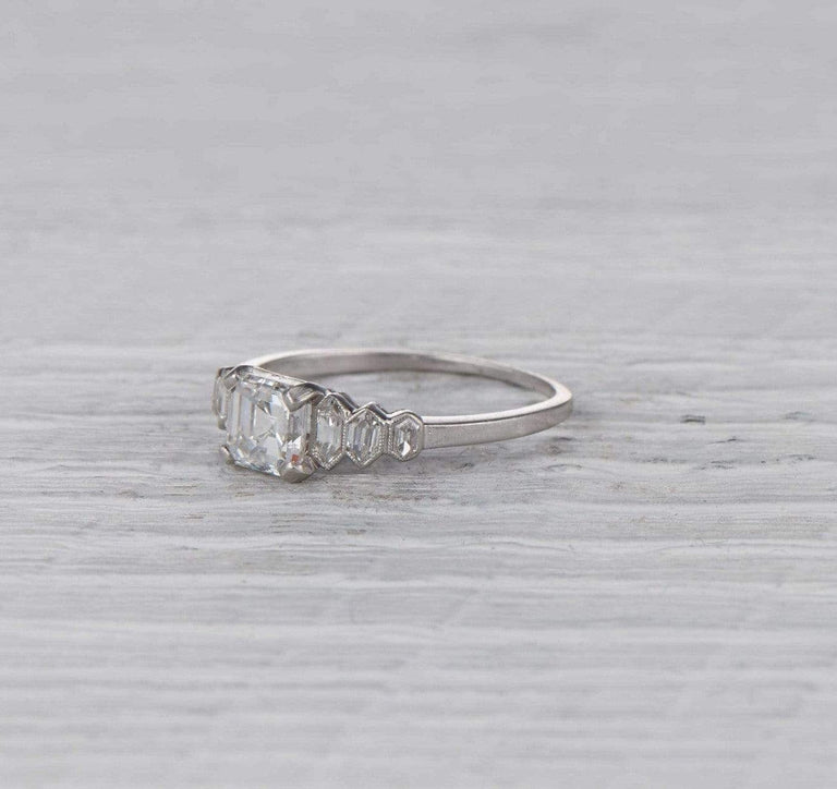 One Carat Art Deco Engagement Ring