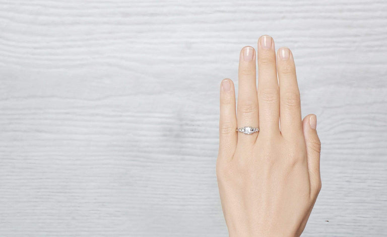 One Carat Art Deco Engagement Ring