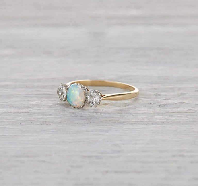 Opal & Diamond Edwardian Engagement Ring