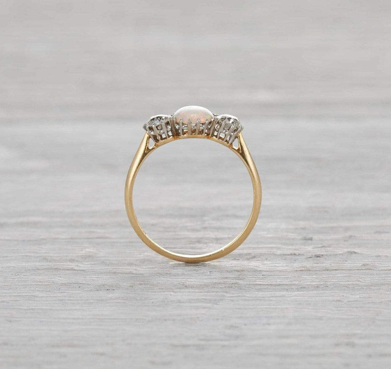 Opal & Diamond Edwardian Engagement Ring