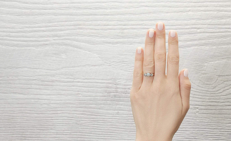 Opal & Diamond Edwardian Engagement Ring