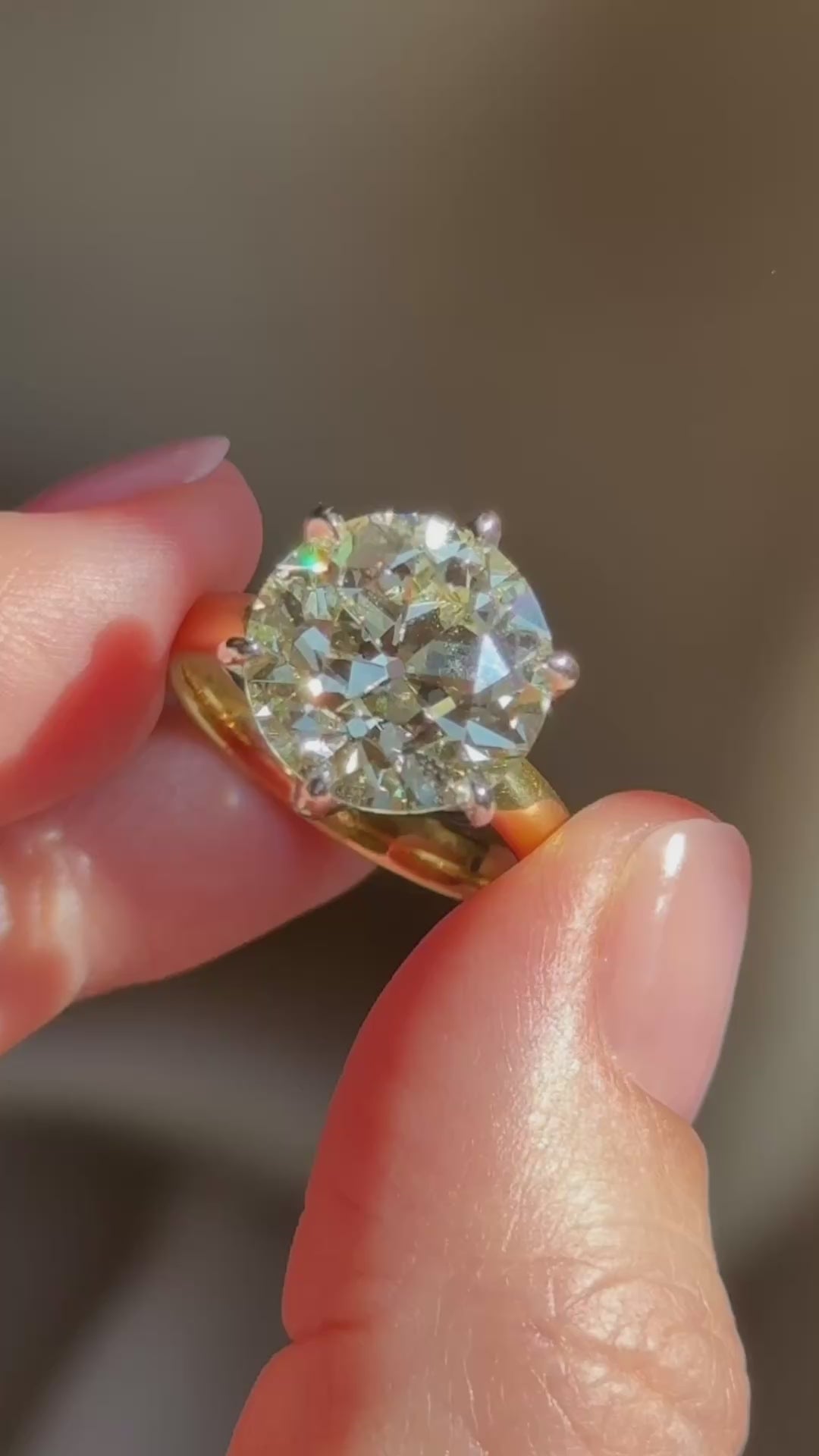 6 carat antique old European cut diamond expensive engagement ring - Seren