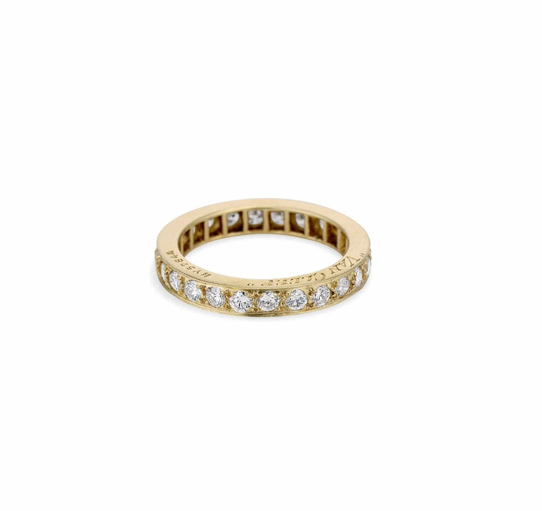 Rare Van Cleef & Arpels Transitional Cut Diamond Yellow Gold Band