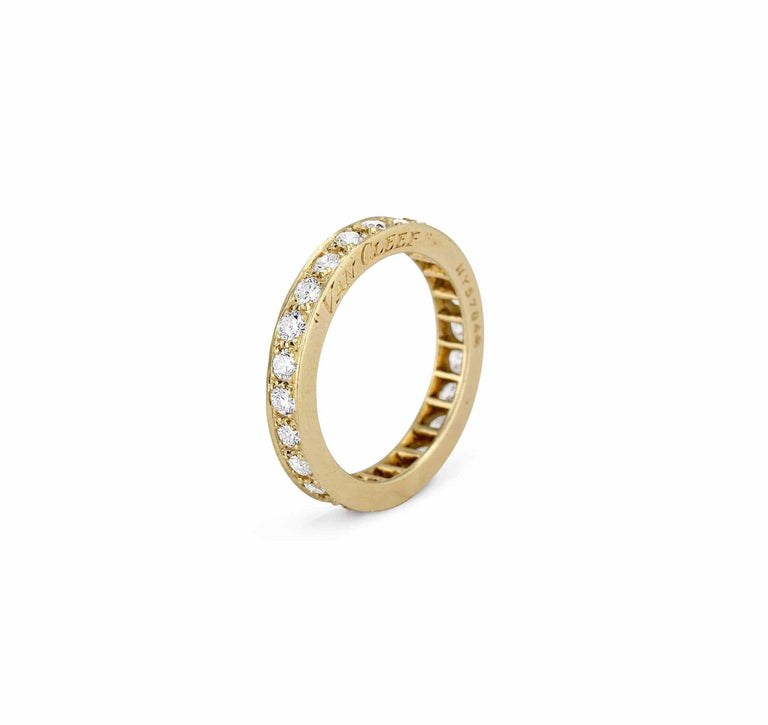 Rare Van Cleef & Arpels Transitional Cut Diamond Yellow Gold Band