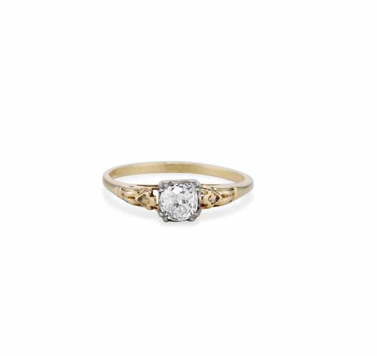 Retro .55 Old Mine Cushion Diamond Engagement Ring