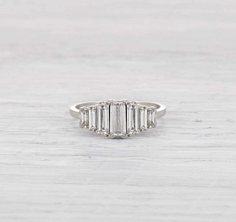 Retro Seven Stone Engagement Ring