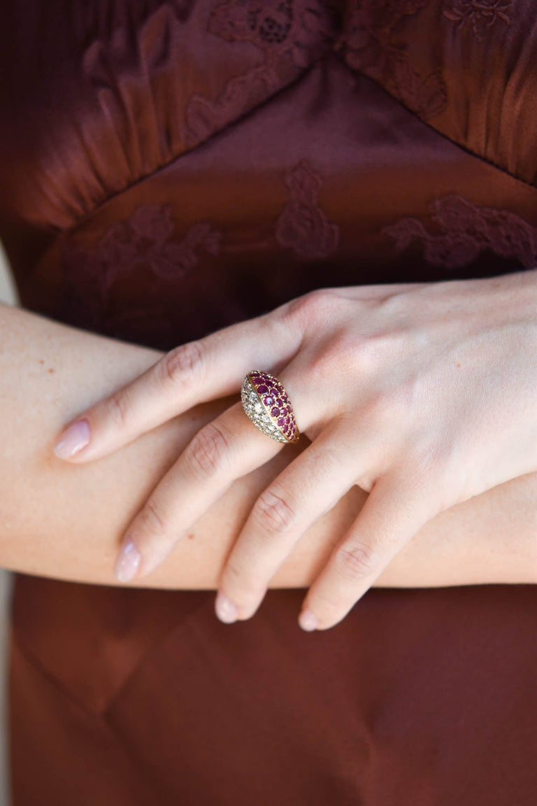 Ruby & Diamond Cocktail Ring