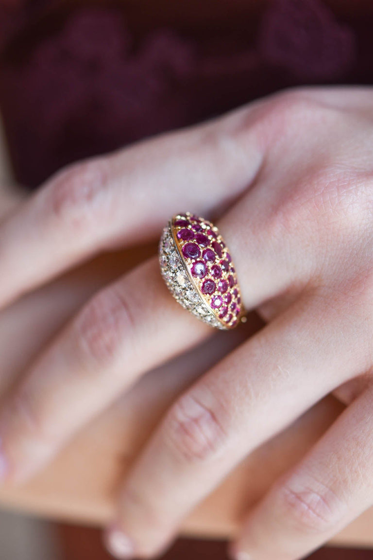 Ruby & Diamond Cocktail Ring