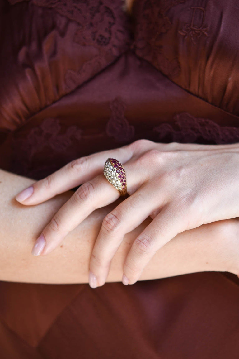 Ruby & Diamond Cocktail Ring