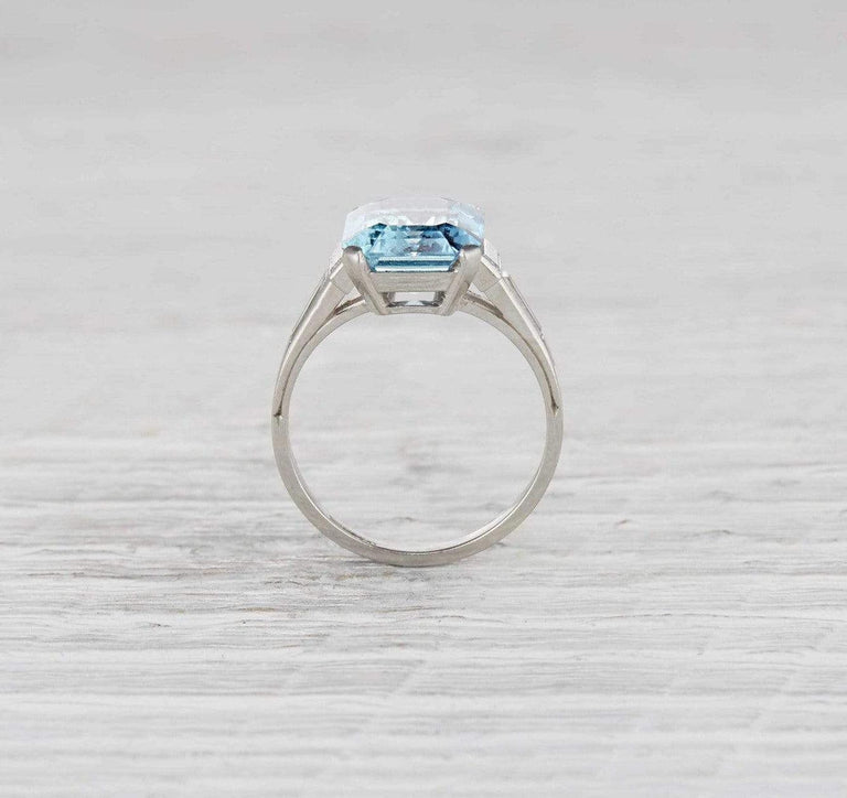 Three Carat Art Deco Aquamarine Ring