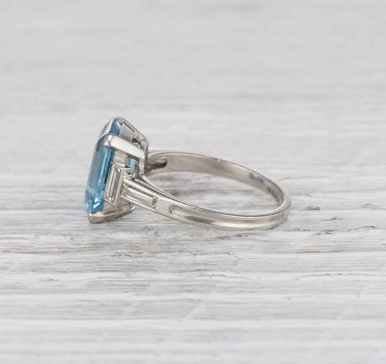 Three Carat Art Deco Aquamarine Ring