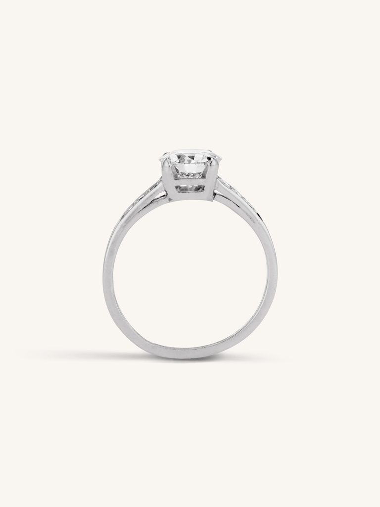 Tiffany & Co. Mid Century 1.03 Round Brilliant Diamond Engagement Ring