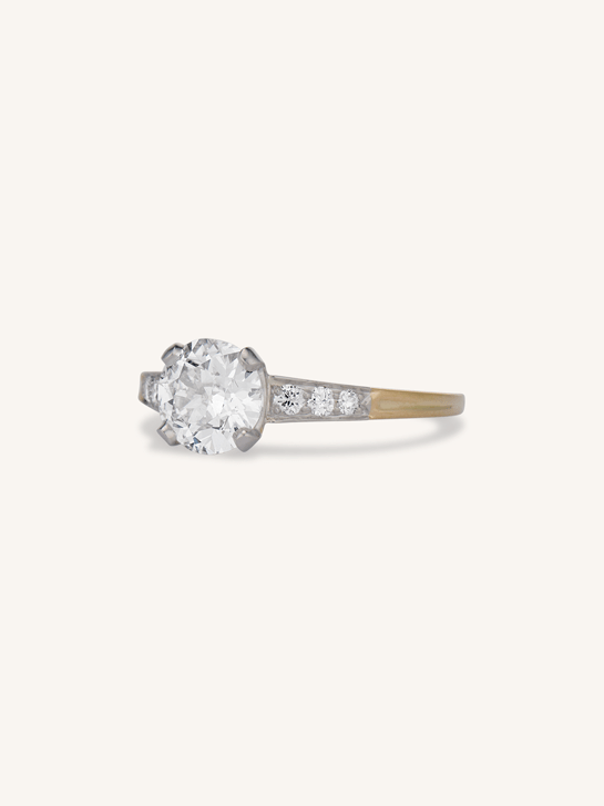 Midcentury Tiffany & Co. 1.24 Carat Round Cut Diamond Engagement Ring