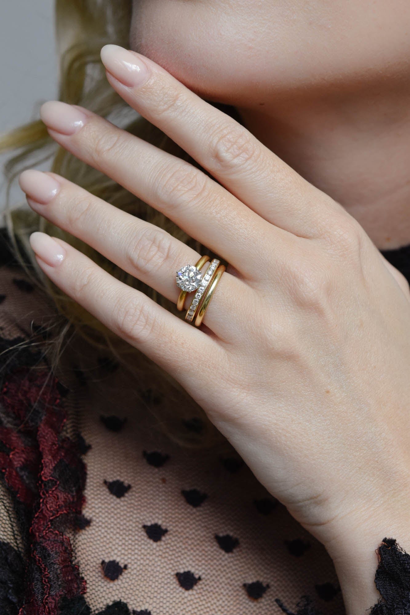 tiffany gold band engagement ring