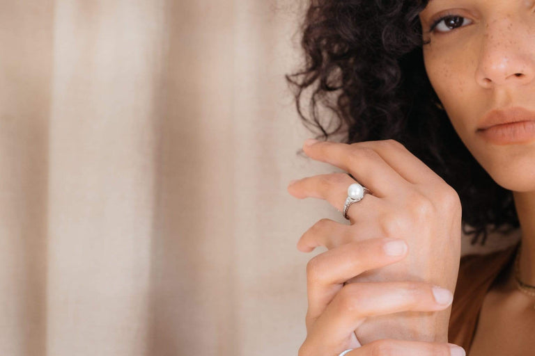 Tiffany & Co 1920s Natural Pearl Diamond Ring