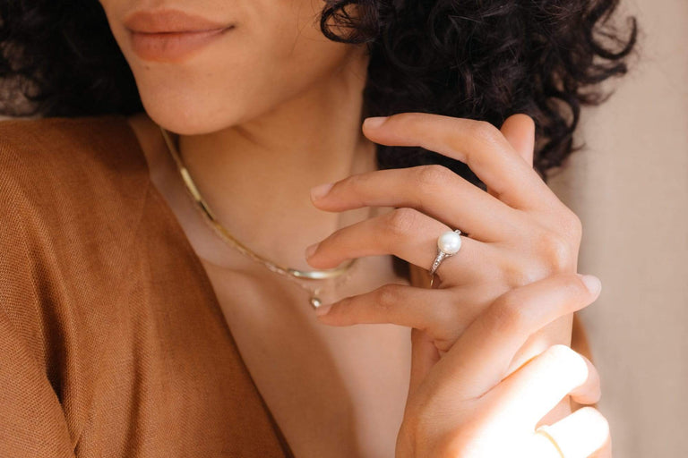 Tiffany & Co 1920s Natural Pearl Diamond Ring